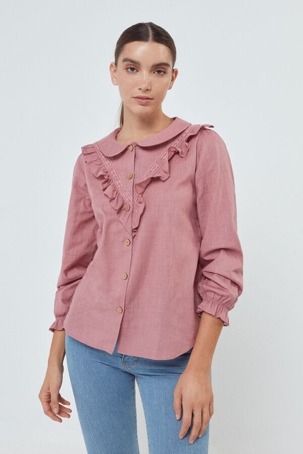 Fifty Outlet Blusa Tejido Rustico Rosa
