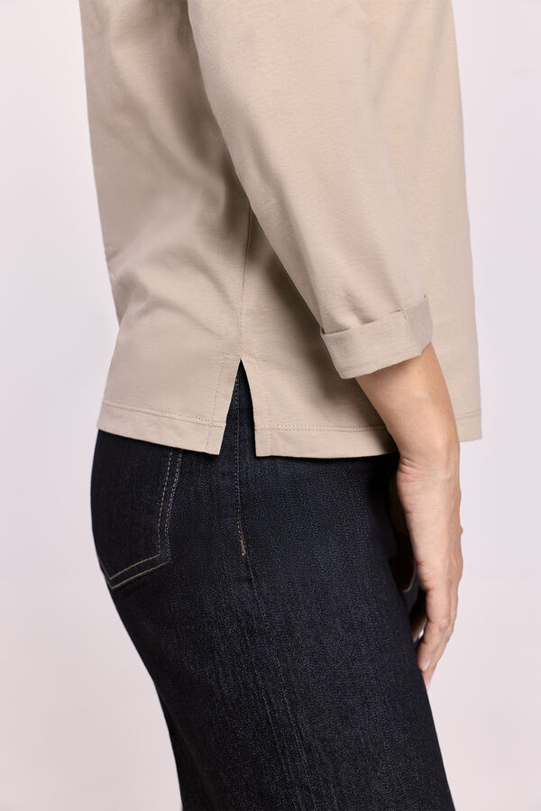 Milano Camiseta estampada manga francesa Marfil