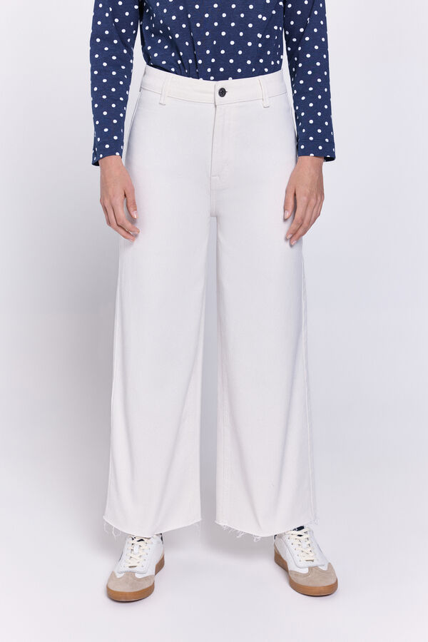 Milano Pantalón culotte tiro alto Marfil