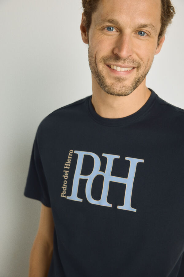 Pedro del Hierro T-shirt de manga curta estampada Marinho