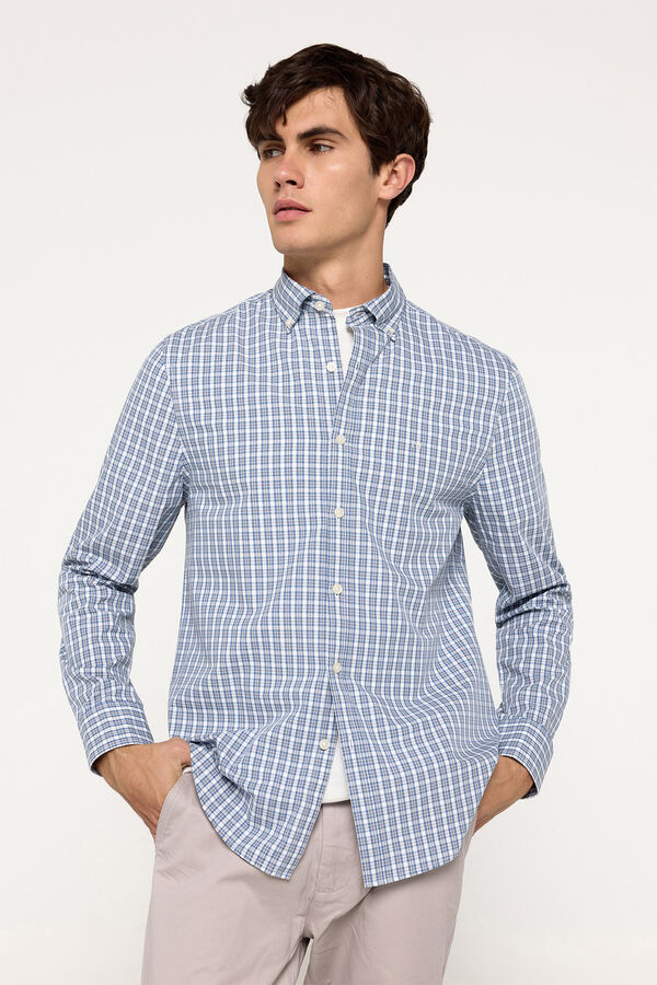 Milano Camisa Popel&iacute;n Cuadros Azul
