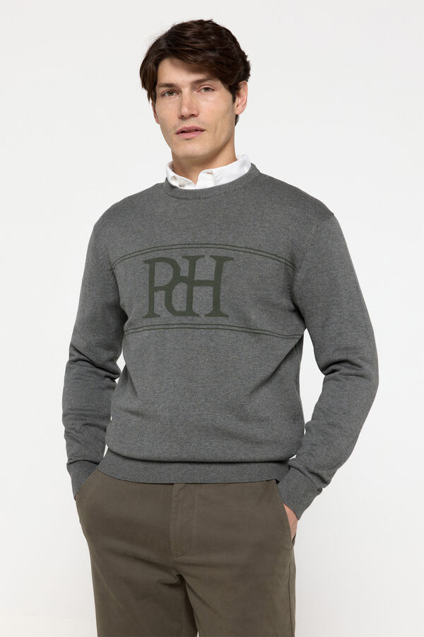 Pedro del Hierro Camisola Pedro del Hierro jacquard Logo Cinza medio