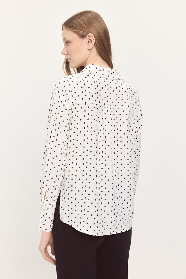 Milano Camisa fluida. Estampado branco