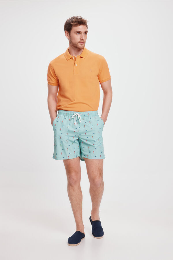 Milano Maiô com estampa contrastante Azul