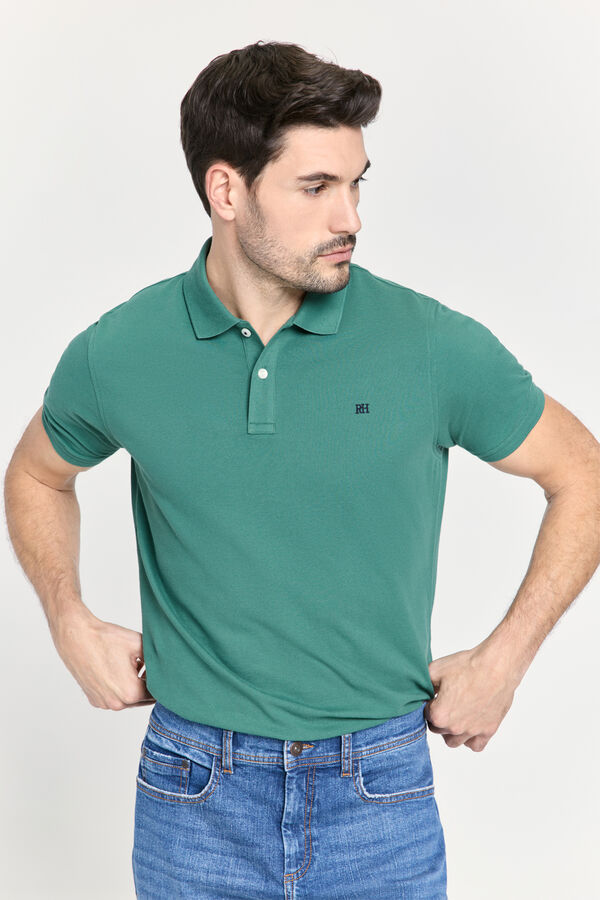 Pedro del Hierro Polo b&aacute;sico manga curta Verde