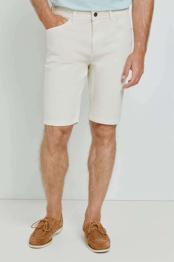 Milano Bermuda vaquera regular fit Marfil