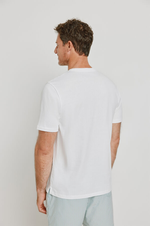 Pedro del Hierro Camiseta manga corta estampada Blanco