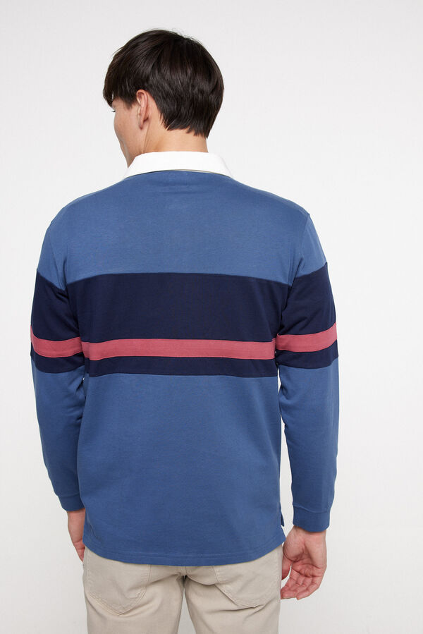 Fifty Outlet Polo Rugby Riscas Azul