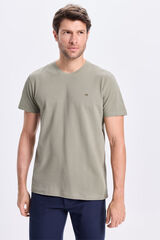 Milano Camiseta básica piqué Cáqui escuro