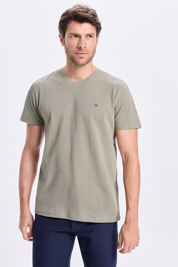 Milano Camiseta básica piqué Cáqui escuro