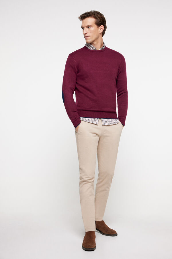 Milano Camisola gola caixa galga grossa Vinho