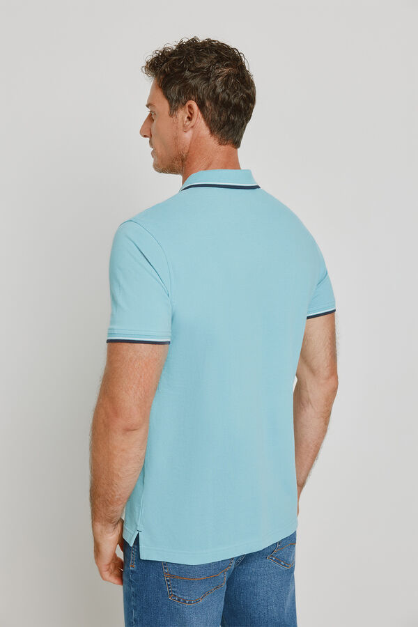 Pedro del Hierro Polo de manga curta Azul turquesa
