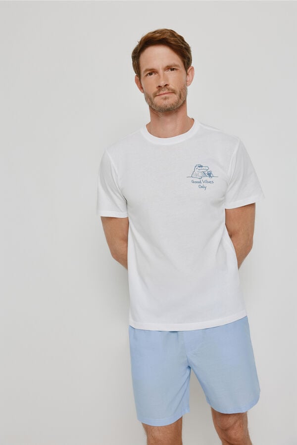 Milano Pijama de malha e tecido Branco