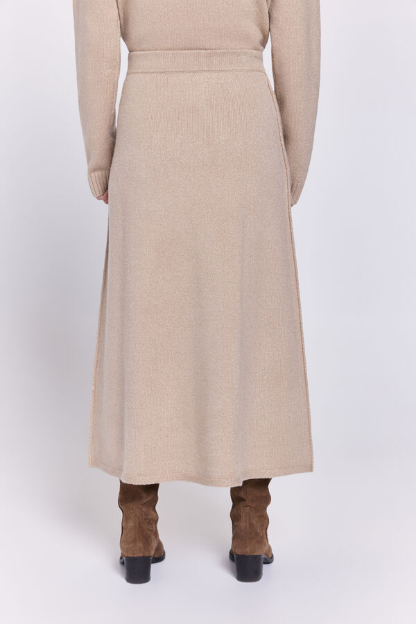 Milano Falda largo midi punto Beige/Claro
