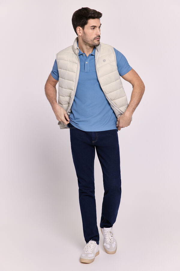 Milano Polo básico manga curta Azul claro