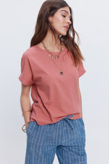 Milano T-shirt manga curta lisa Vermelho