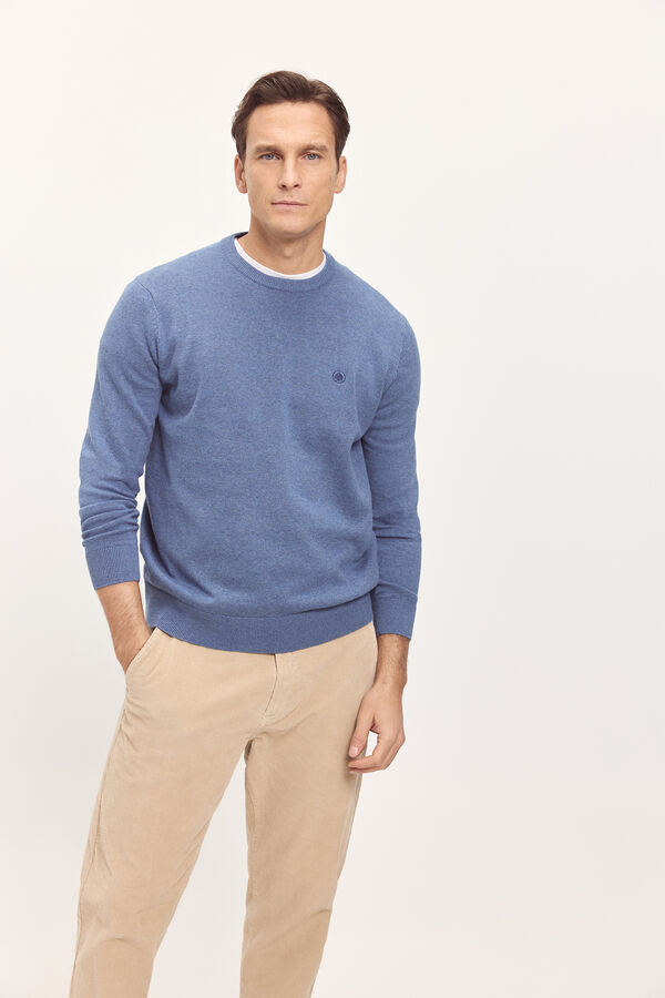 Springfield Camisola com gola box b&aacute;sica Azul