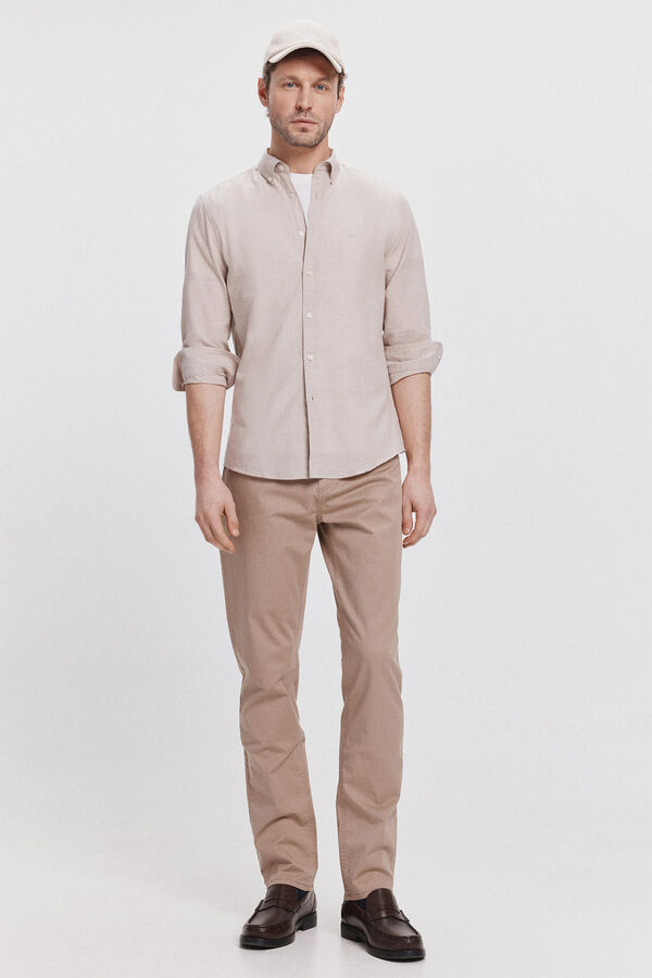 Milano Camisa Slub Lisa Beige