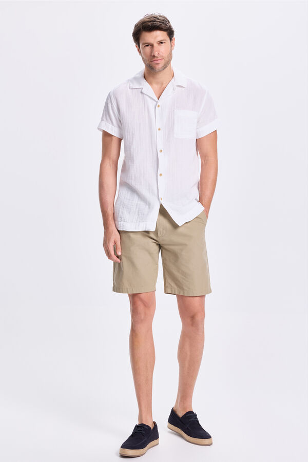 Milano Camisa de lapela curta Branco