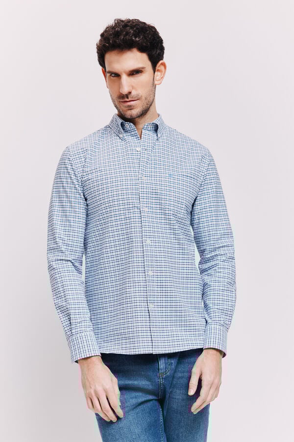 Pedro del Hierro Camisa cuadros manga larga Navy