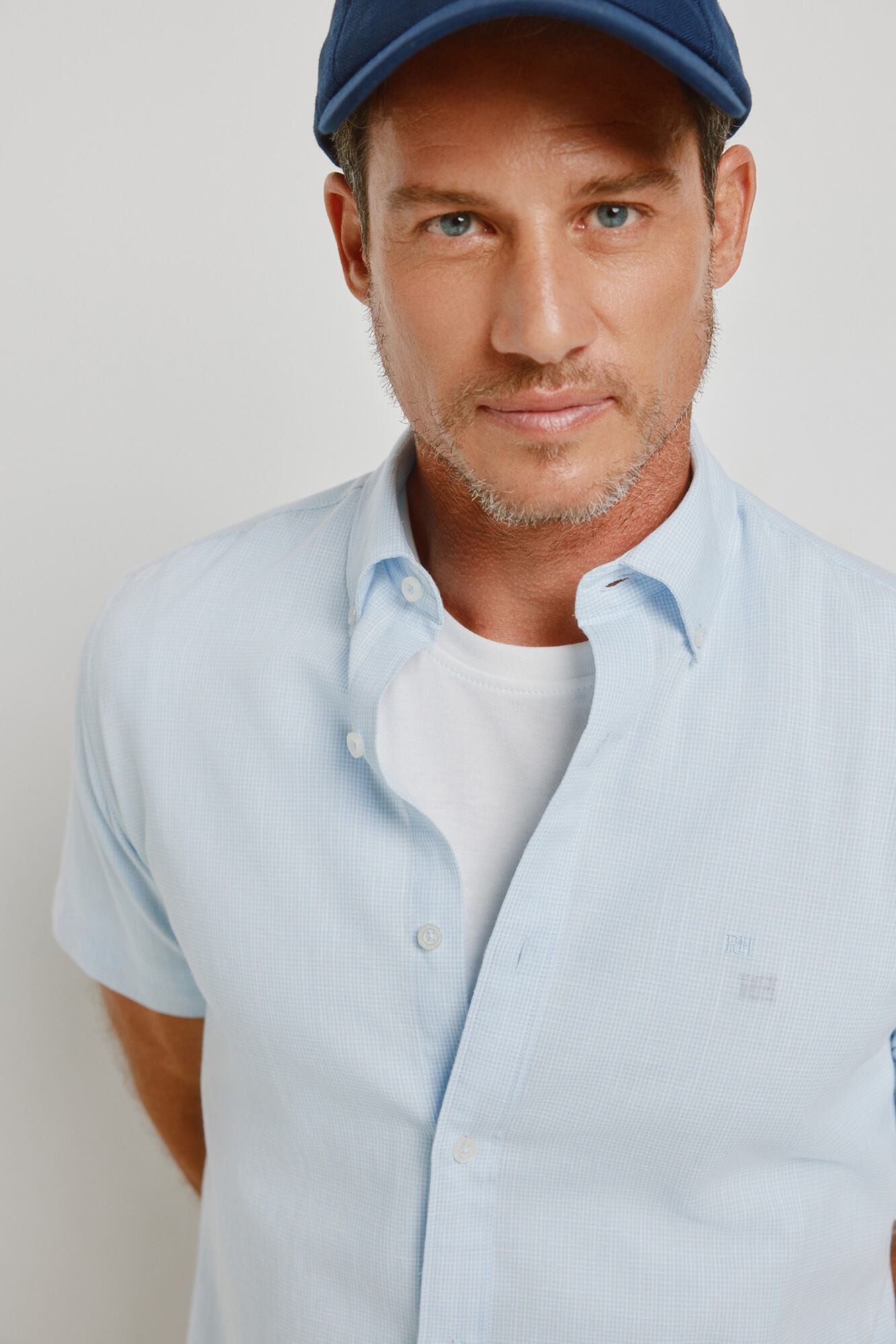 Pedro del Hierro Camisa de quadrados manga curta