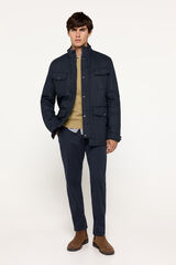 Milano Chaqueta Efecto Encerado Navy