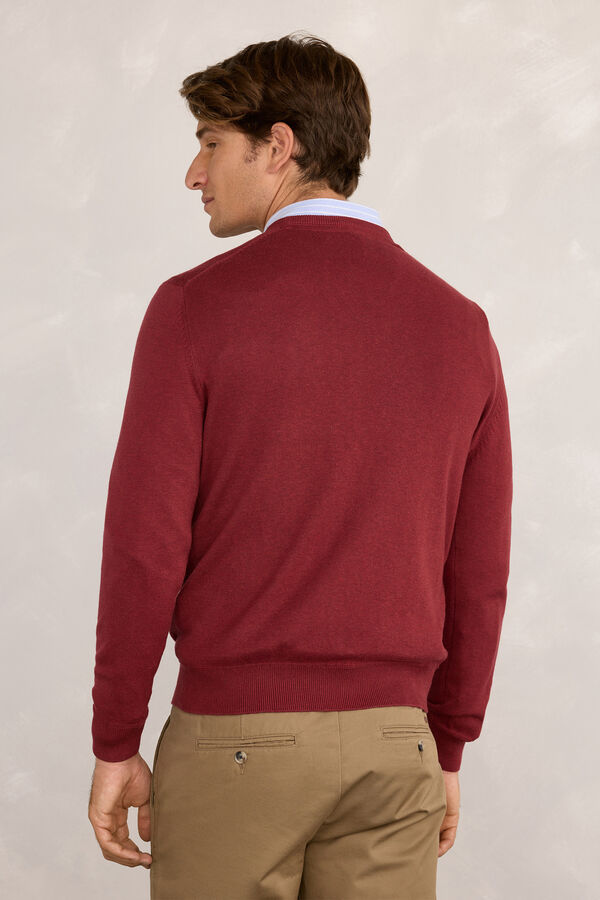 Milano Camisola básico redondo Bordeaux