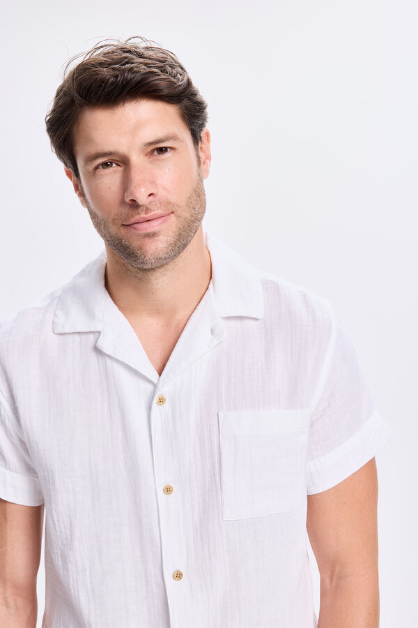 Milano Camisa de lapela curta Branco