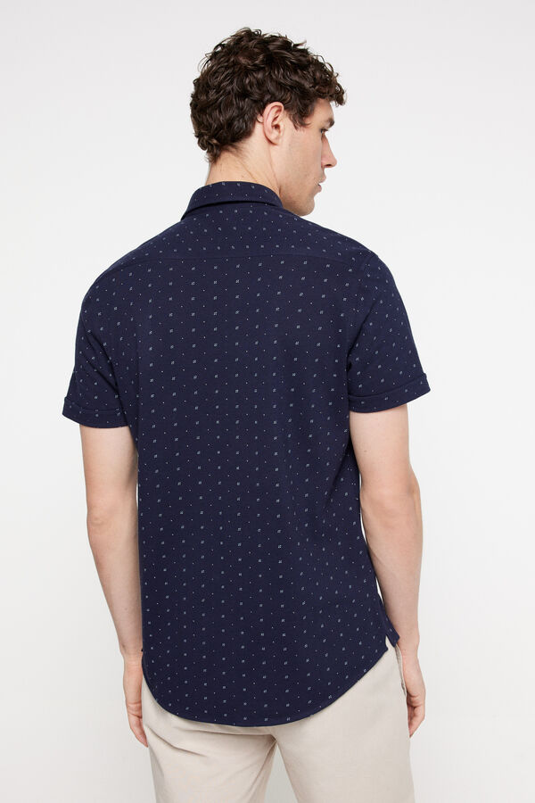 Milano Camisa Piqu&eacute; estampada Navy