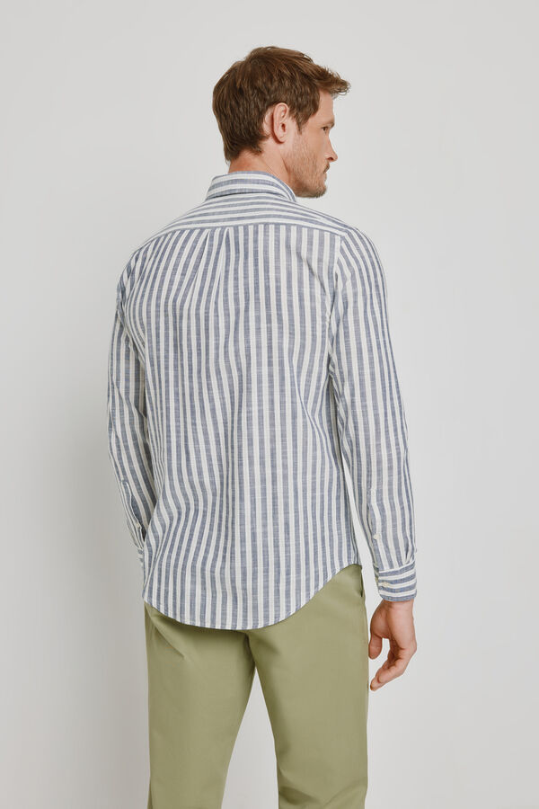 Milano Camisa rayas manga larga Azul Claro