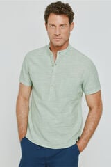 Milano Camisa gola mao manga curta Verde