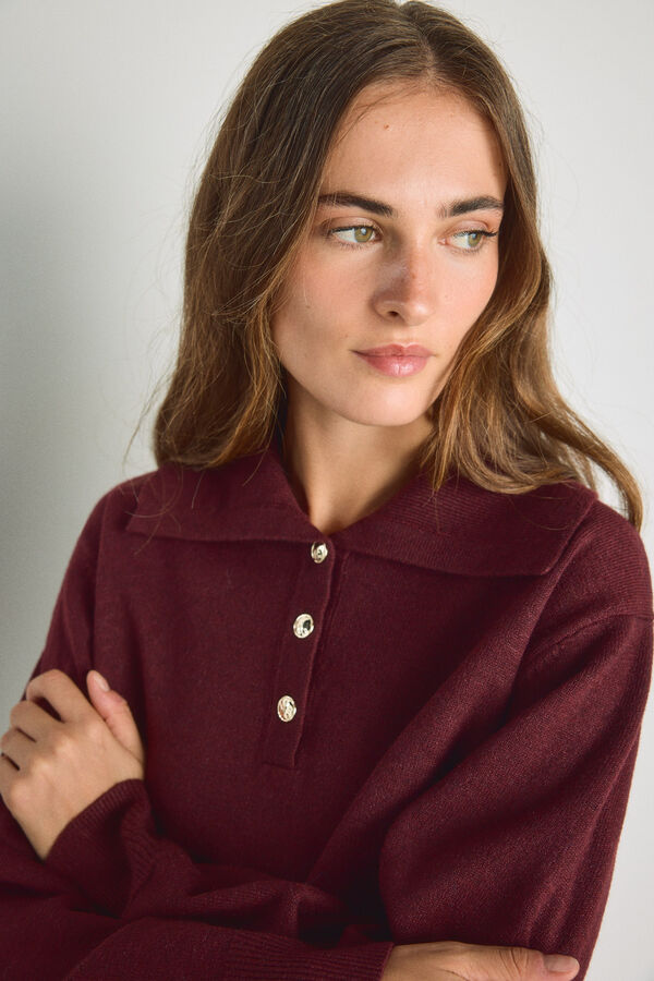Milano Camisola gola polo Bordeaux