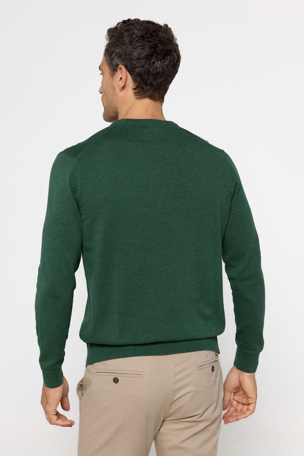 Fifty Outlet Jersey básico cuello caja Verde