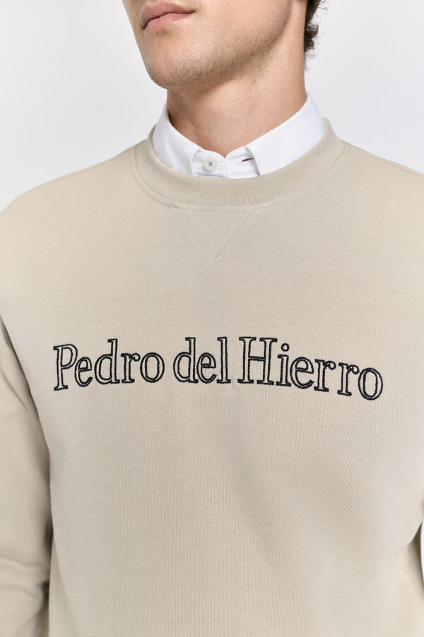 Pedro del Hierro Sudadera logo regular fit Beige