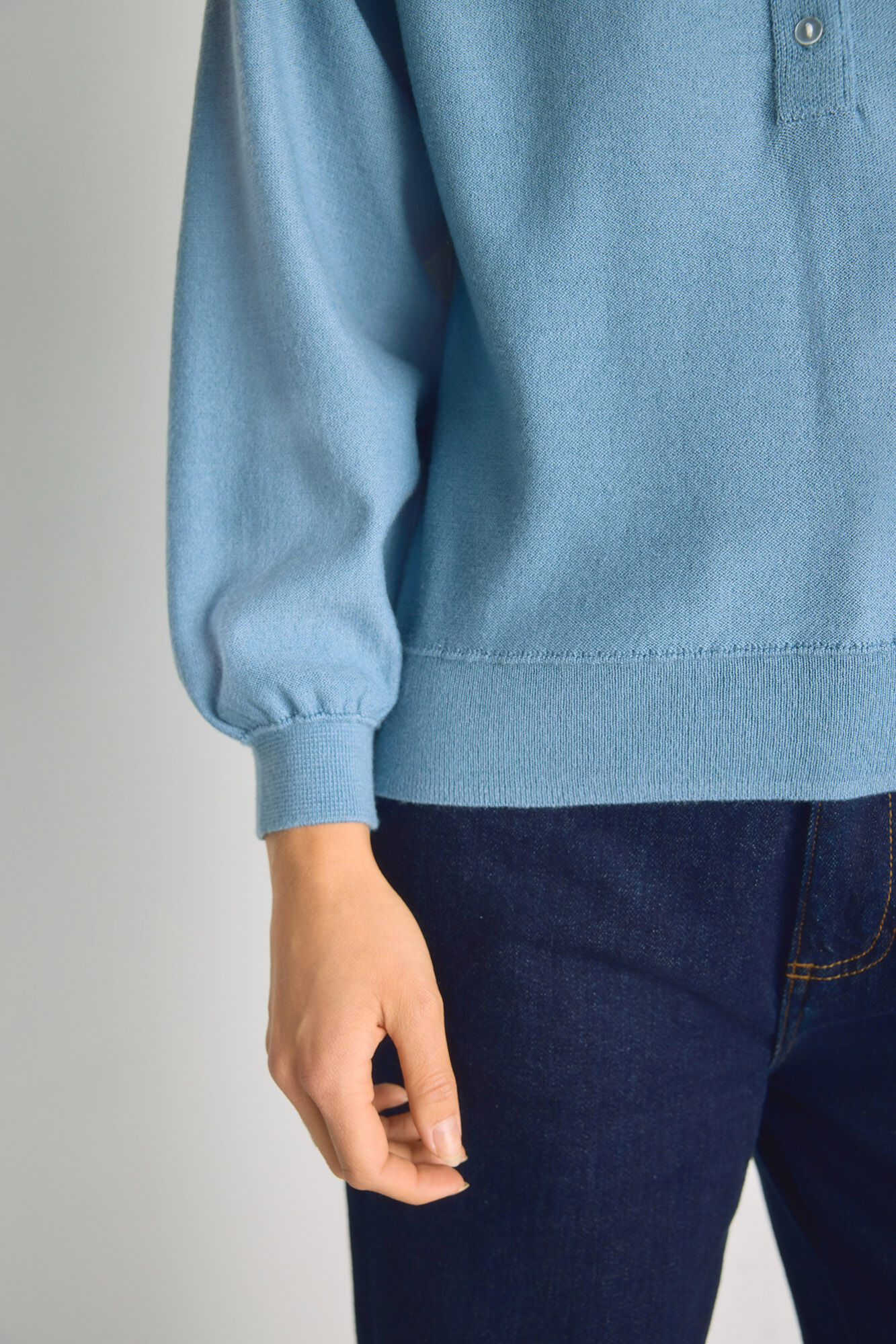 Milano Jersey cuello redondo con botones