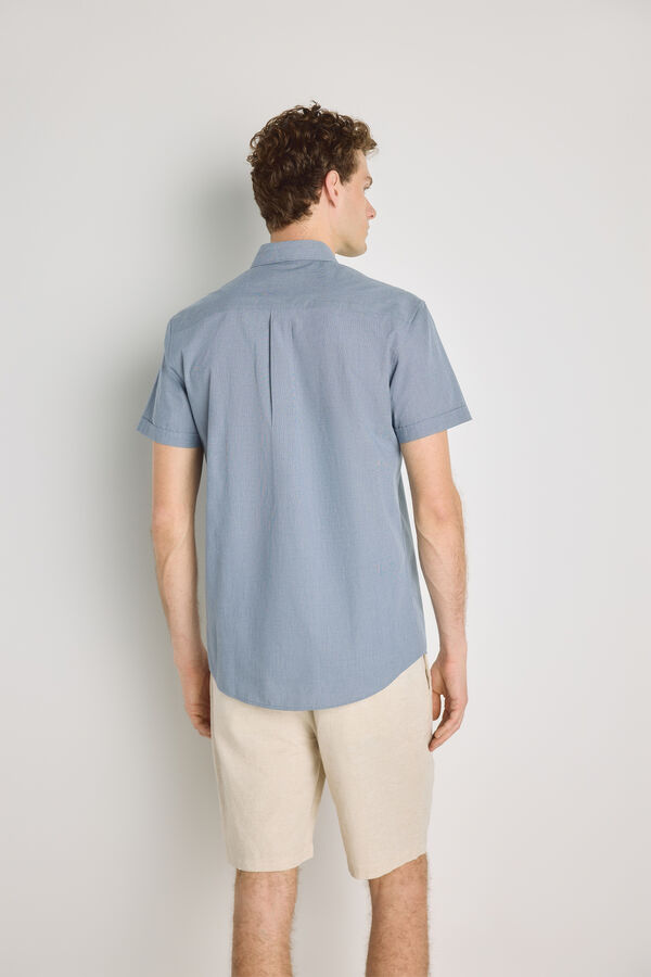 Springfield Camisa lisa de manga curta Azul claro