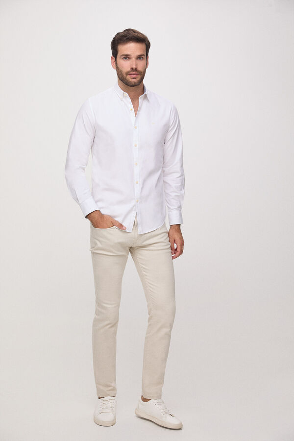 Fifty Outlet Camisa Pinpoint Lisa Branco