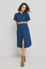 Milano Vestido denim escote pico Navy