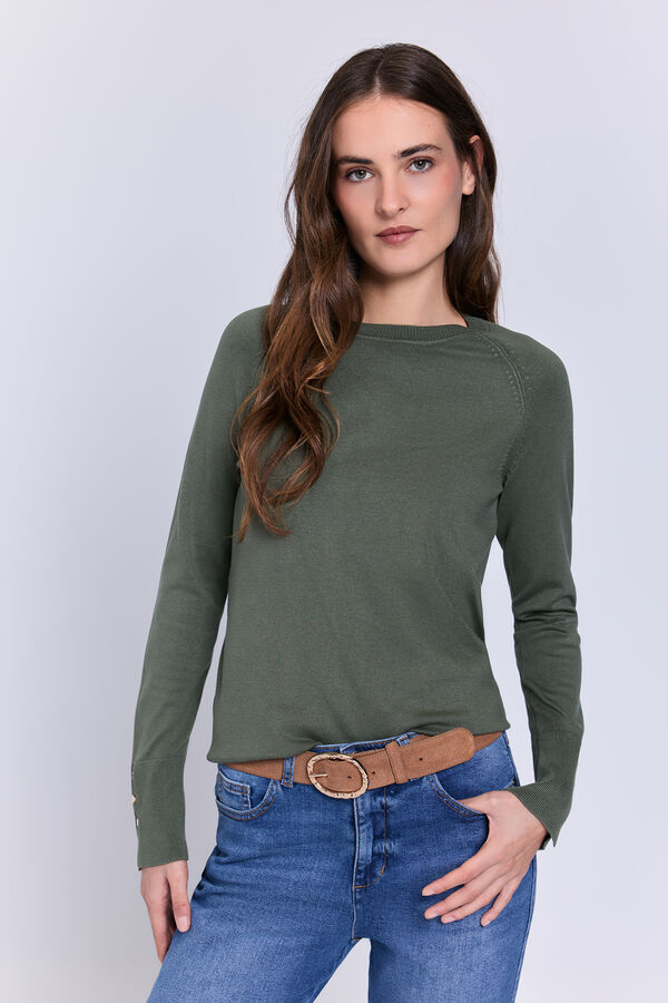 Milano Camisola gola redonda C&aacute;qui escuro