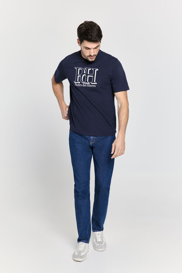 Pedro del Hierro Camiseta regular fit big logo Navy