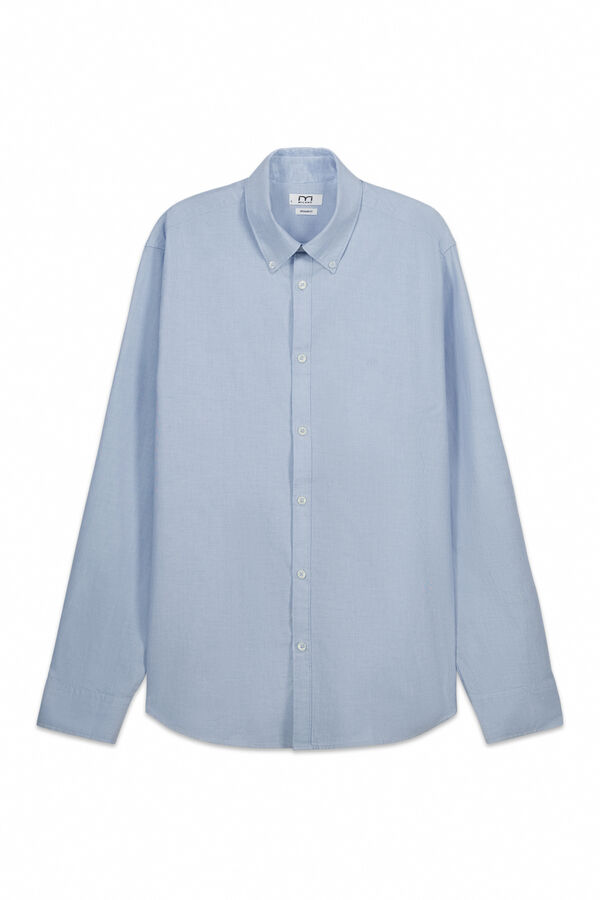 Milano Camisa estructura manga larga Azul