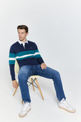 Milano Polo estilo rugby Marinho