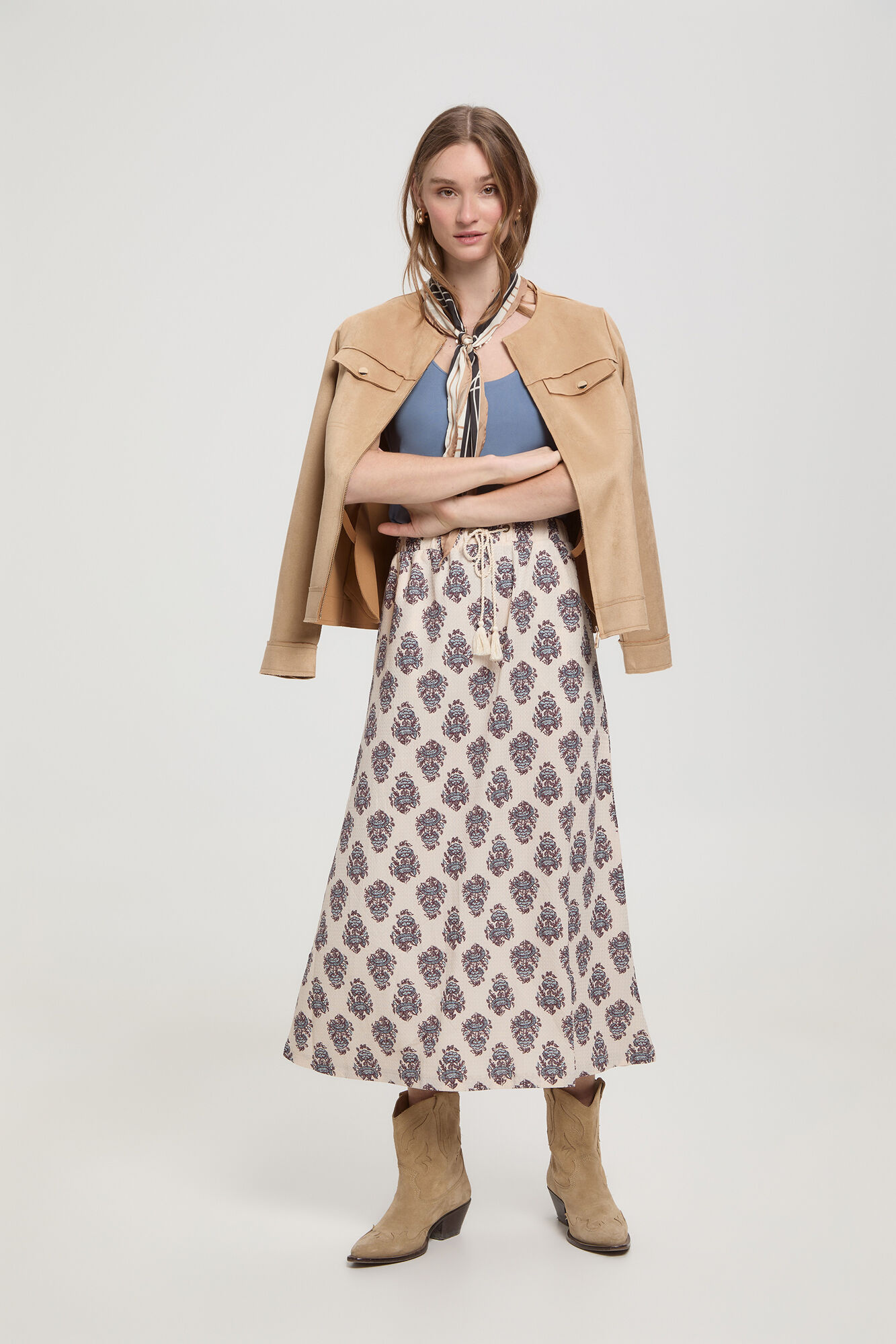 Milano T-shirt el&aacute;stica com al&ccedil;as largas