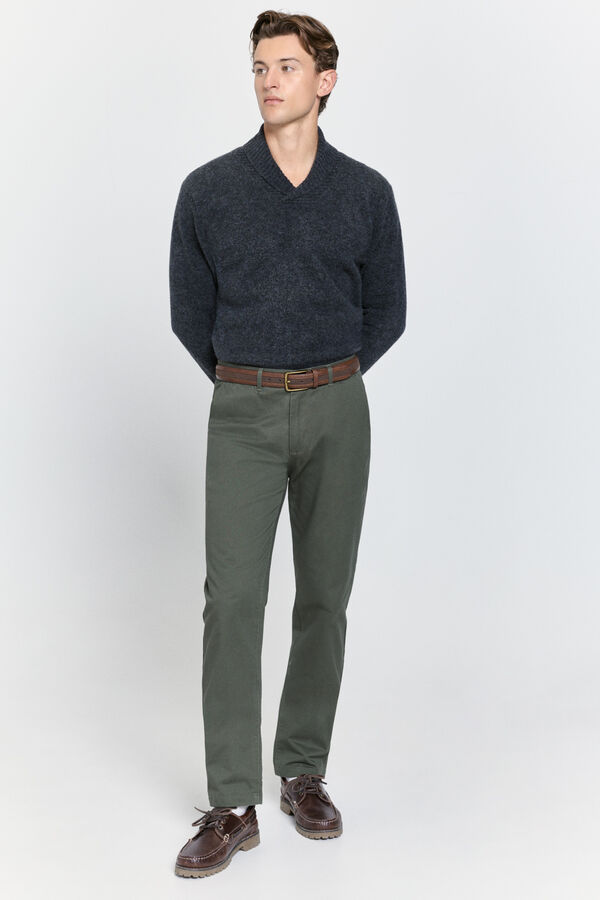 Milano Pantalón chino regular fit Kaki Oscuro