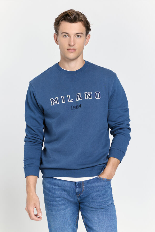 Milano Sudadera cuello redondo regular fit Azul