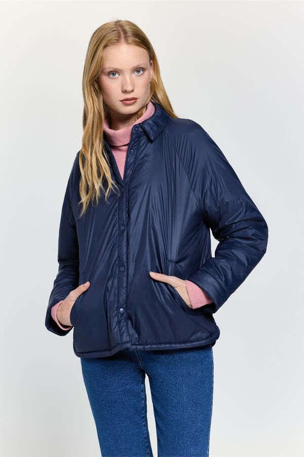 Milano Abrigo acolchado con cuello Navy