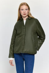 Milano Abrigo acolchado con cuello Kaki Oscuro