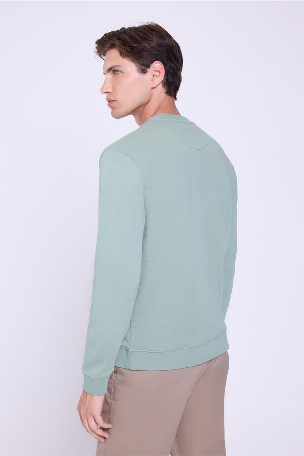 Springfield Sweatshirt com logo e gola redonda Verde