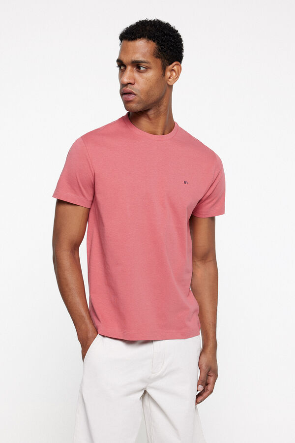 milano T-shirt manga curta b&aacute;sica. Vinho