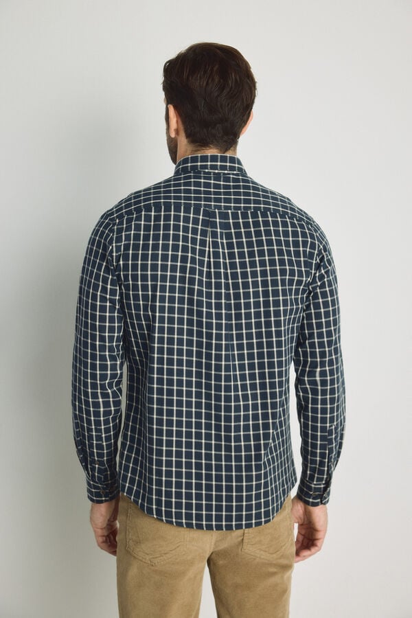 Springfield Camisa cuadros manga larga Azul Claro